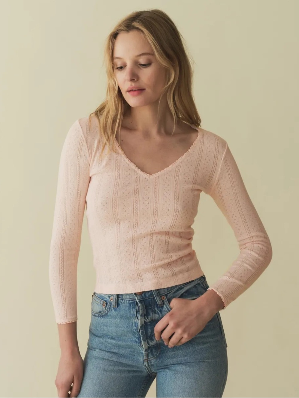 DOEN CILLA TEE -- PETUNIA PINK QUELLE JOLIE POINTELLE